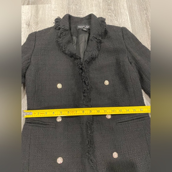 Rachel Zoe Black midi Tweed Blazer Coat Jacket size XS - Picture 5 of 9